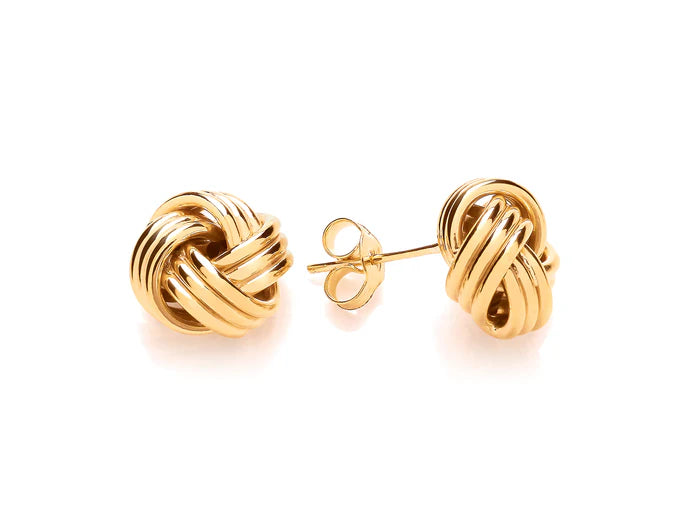 9ct Yellow Gold Three Strand Knot Earrings