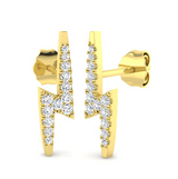 9ct Yellow Gold 0.17ct Diamond Lightning Bolt Stud Earrings