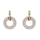 9ct Yellow Gold Diamond Domed Circle Drop Earrings GE2360