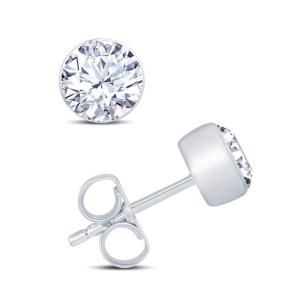 18ct White Gold 0.50ct Round Brilliant Cut Diamond Stud Earrings