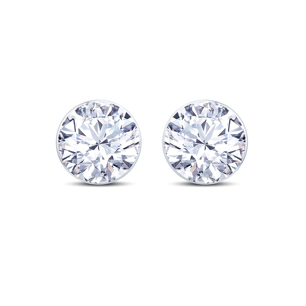 18ct White Gold 0.50ct Round Brilliant Cut Diamond Stud Earrings