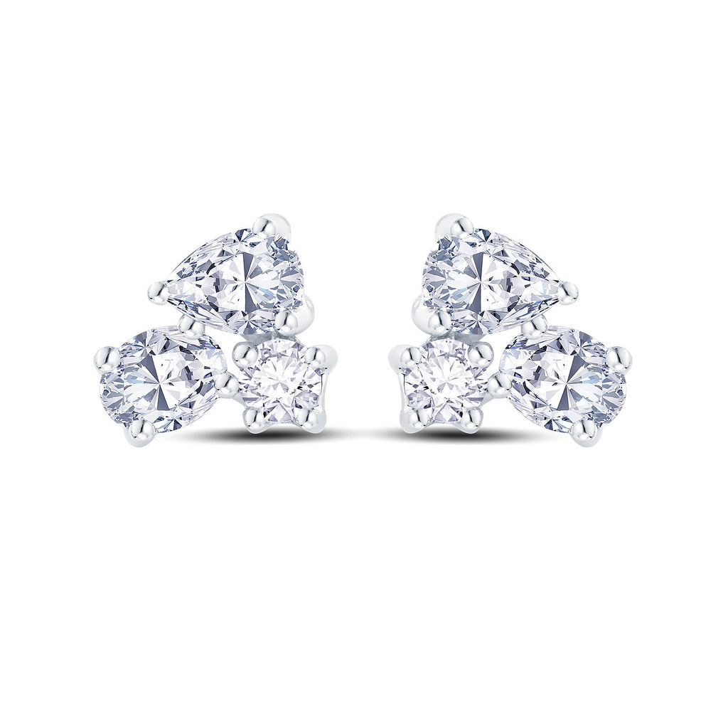 18ct White Gold 0.30ct Diamond Cluster Stud Earrings