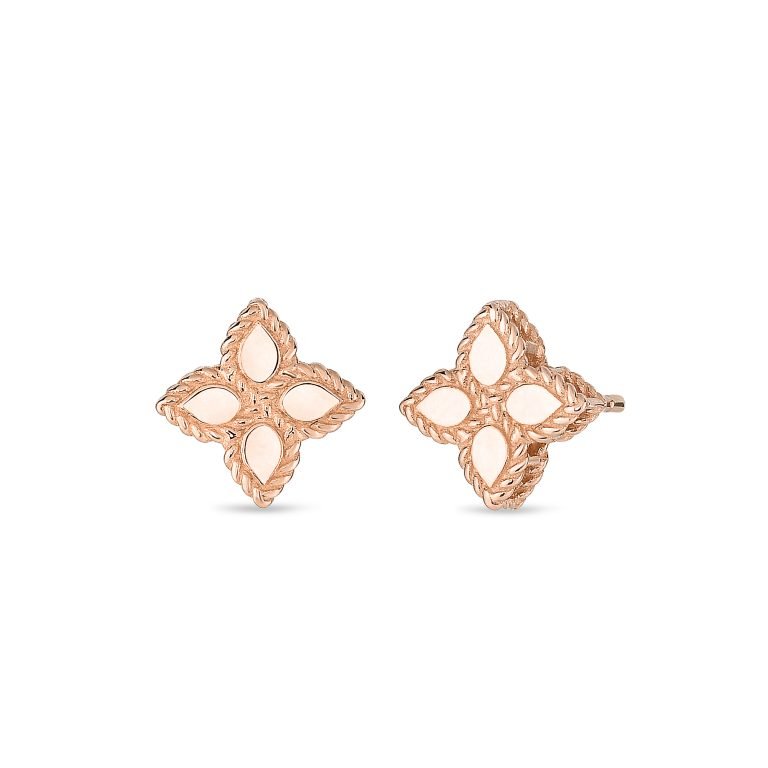 Roberto Coin 18ct Rose Gold Princess Flower Stud Earrings AR777EA0640