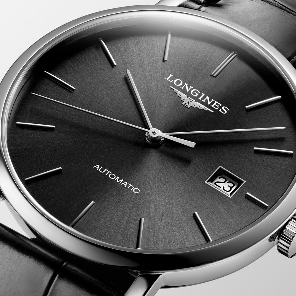 Longines Elegant Collection 39mm Black Dial Automatic Gents Watch L4.910.4.72.2