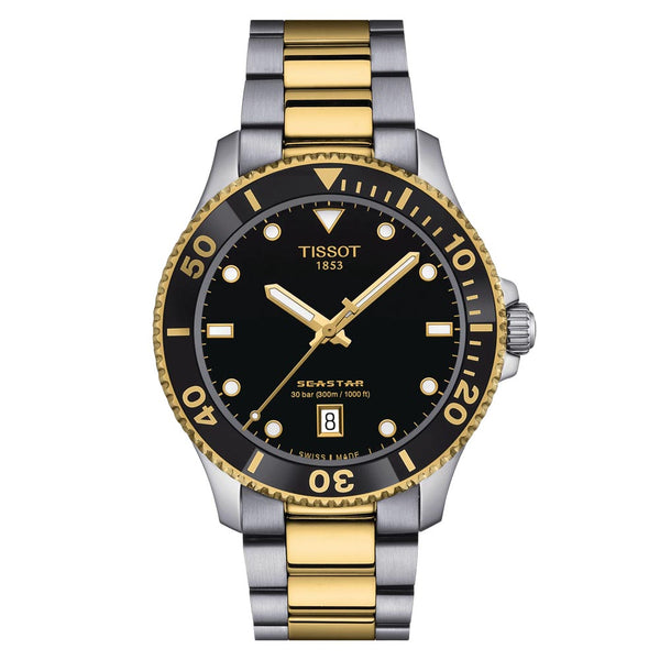 Black and outlet gold tissot watch