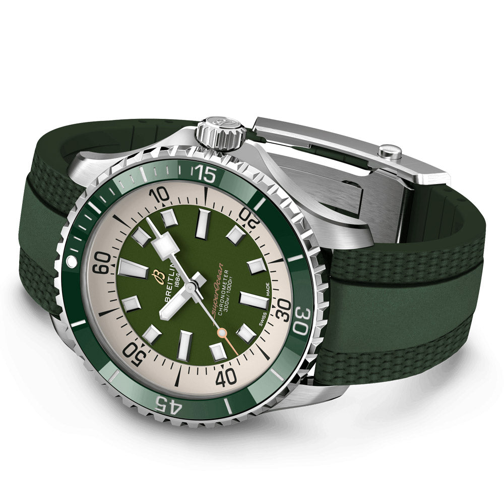 Breitling Superocean 44mm Green Dial Automatic Gents Watch A17376A31L1S1