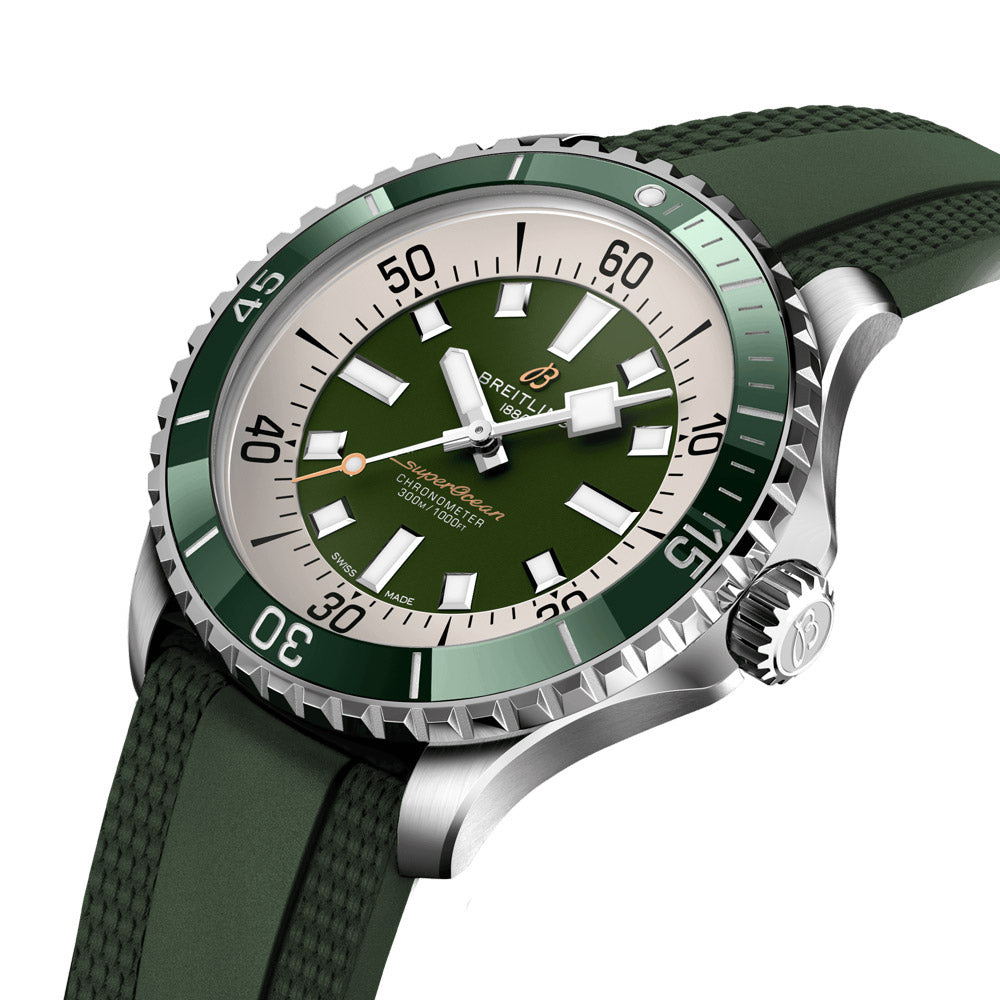 Breitling Superocean 44mm Green Dial Automatic Gents Watch A17376A31L1S1