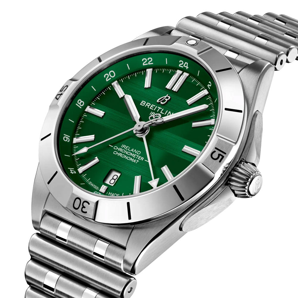 Breitling Chronomat GMT Six Nations Ireland Limited Editon 40mm Green Dial Automatic Gents Watch A323987B1L1A1