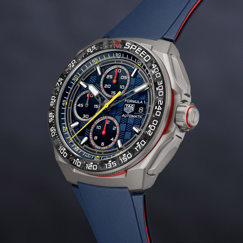 TAG Heuer Formula 1 Chronograph X Oracle Red Bull Racing 44mm Blue Dial Titanium Automatic Gents Watch CBZ2080.FT8091