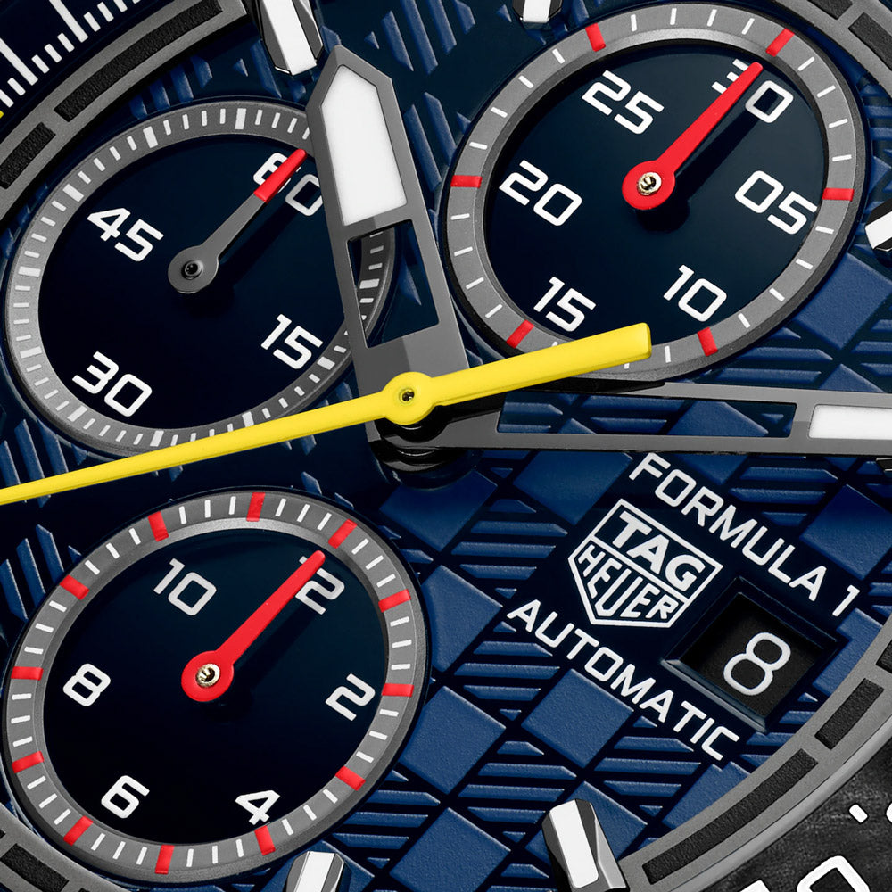 TAG Heuer Formula 1 Chronograph X Oracle Red Bull Racing 44mm Blue Dial Titanium Automatic Gents Watch CBZ2080.FT8091