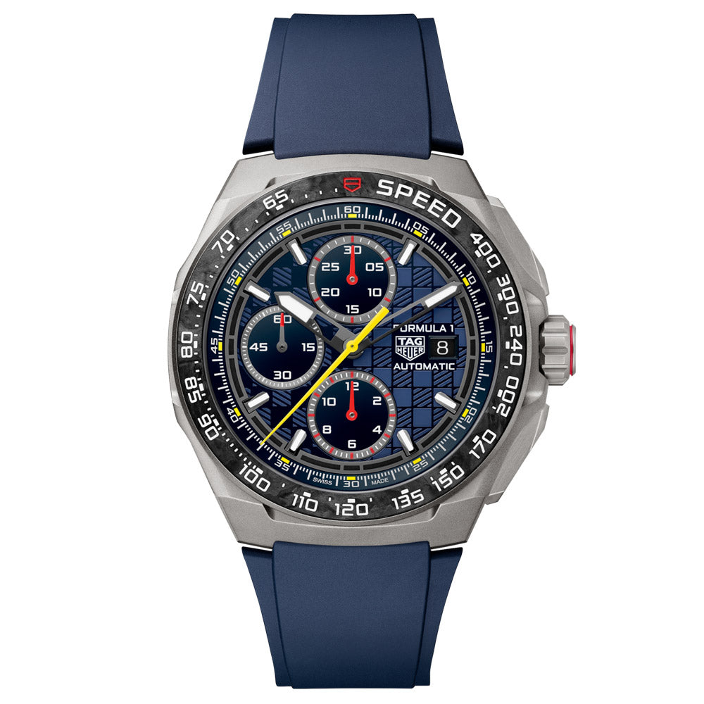 TAG Heuer Formula 1 Chronograph X Oracle Red Bull Racing 44mm Blue Dial Titanium Automatic Gents Watch CBZ2080.FT8091