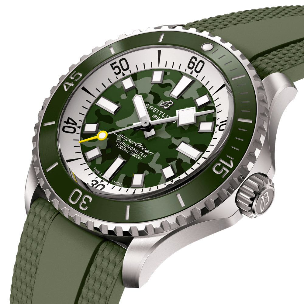 Breitling Superocean 46mm Green Dial Titanium Automatic Gents Watch E10379D31L1S1