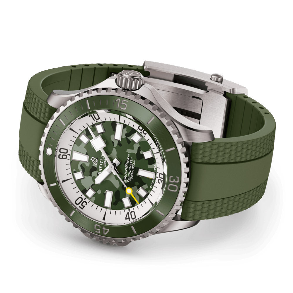 Breitling Superocean 46mm Green Dial Titanium Automatic Gents Watch E10379D31L1S1