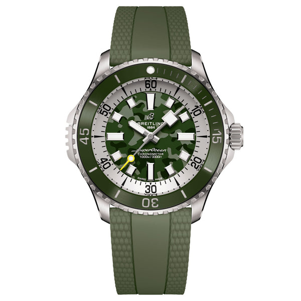 Breitling Superocean 44mm Green Dial Automatic Gents Watch A17376A31L1