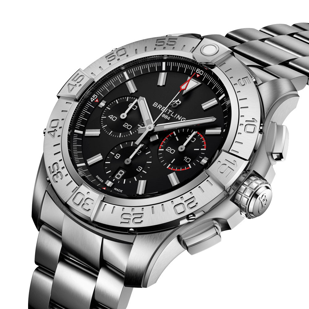 Breitling Super Avenger B01 Chronograph 46mm Black Dial Titanium Automatic Gents Watch EB0148101B1E1