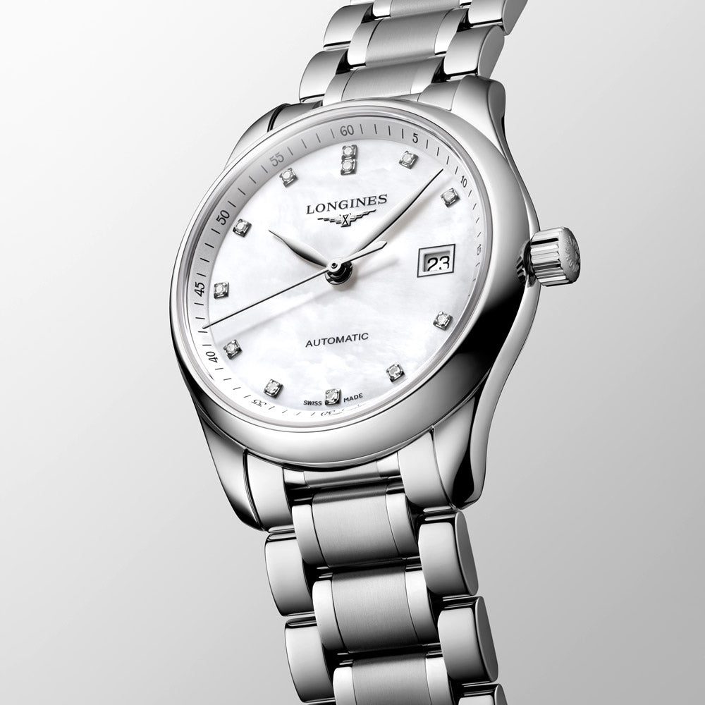 Longines Master Collection 29mm MOP Diamond Dot Dial Automatic Ladies Watch L2.257.4.87.6