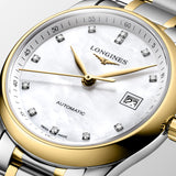 Longines Master Collection 29mm MOP Diamond Dot Dial 18ct Gold Capped Steel Automatic Ladies Watch L2.257.5.87.7