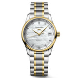 Longines Master Collection 34mm MOP Diamond Dot Dial 18ct Gold Capped Steel Automatic Ladies Watch L2.357.5.87.7