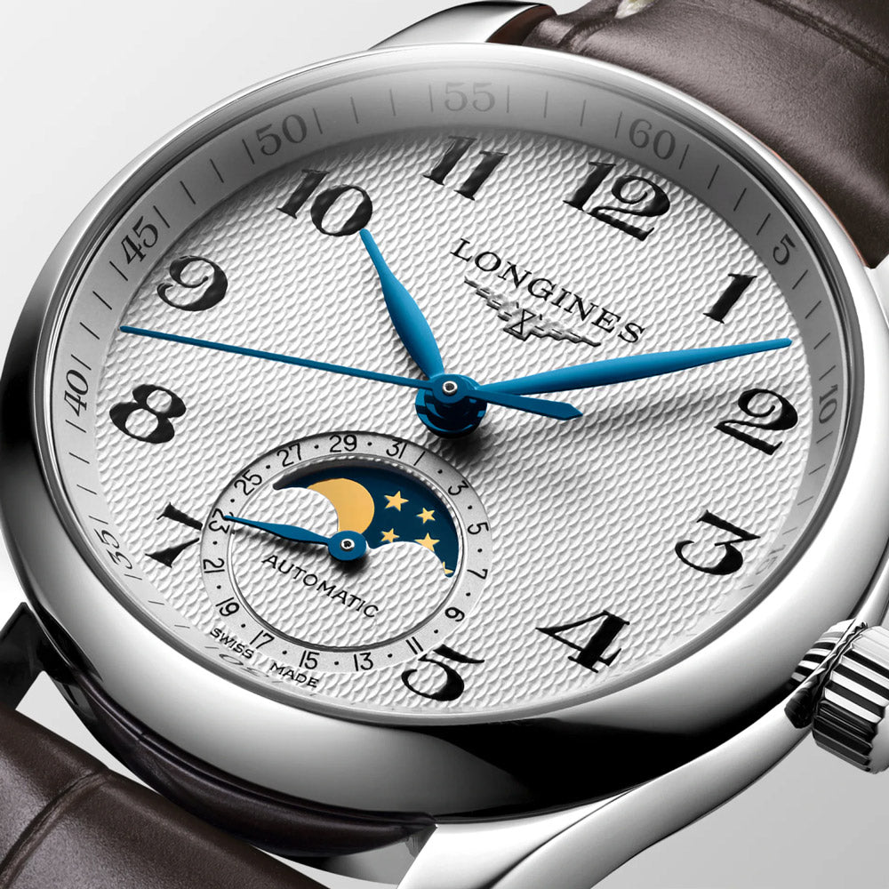 Longines Master Collection 34mm Silver Dial Moonphase Automatic Ladies Watch L2.409.4.78.3