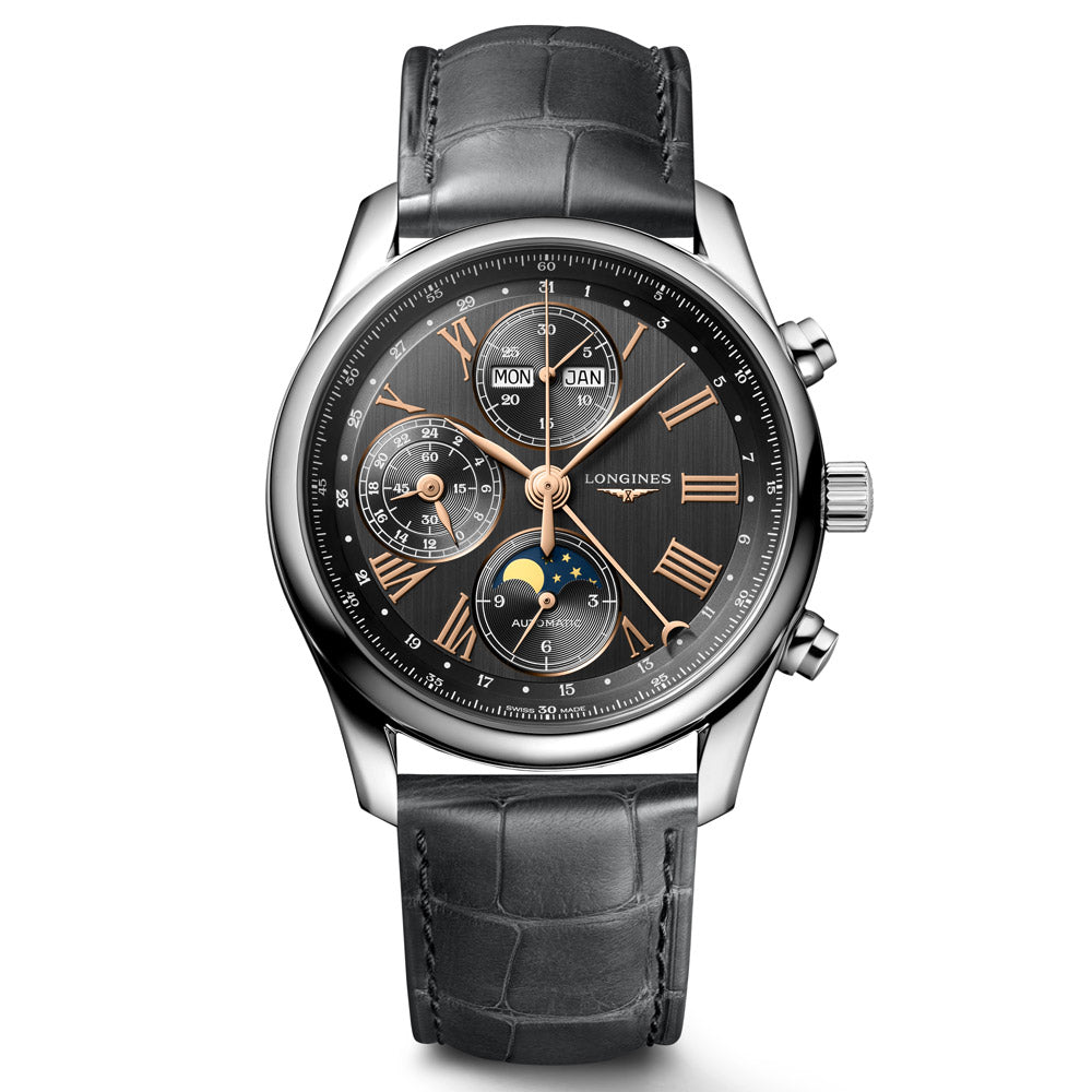 Longines Master Collection 40mm Anthracite Dial Moonphase Automatic Chronograph Gents Watch L2.673.4.61.2