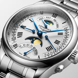 Longines Master Collection 41mm Silver Dial Day Date Moonphase Second Time Zone Automatic Gents Watch L2.738.4.71.6