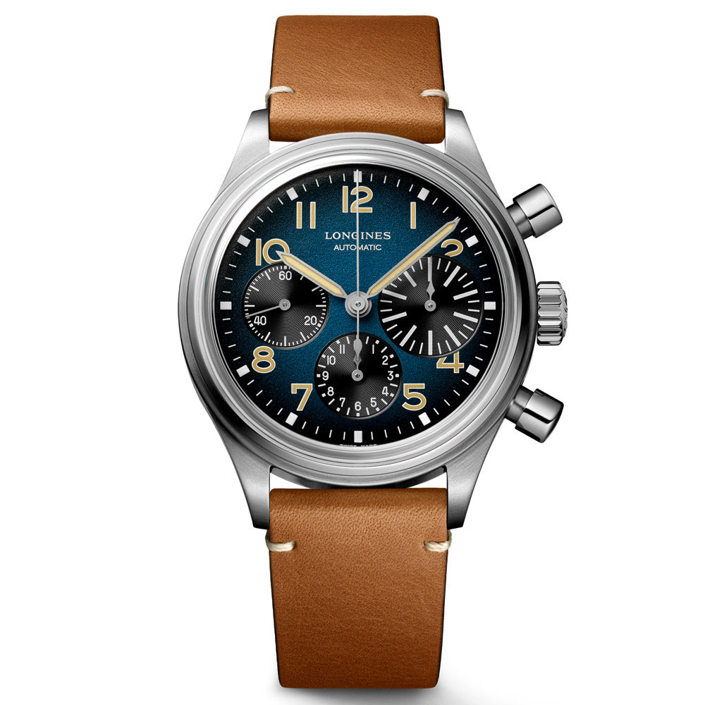 Longines Avigation BigEye 41mm Petroleum Dial Titanium Automatic Chronograph Gents Watch L2.816.1.93.2