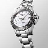 Longines HydroConquest 32mm MOP Diamond Dot Dial Quartz Ladies Watch L3.370.4.87.6