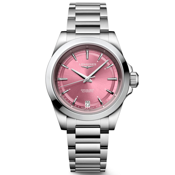 Longines Conquest 34mm Pink Dial Automatic Ladies Watch L3.430.4.99.6