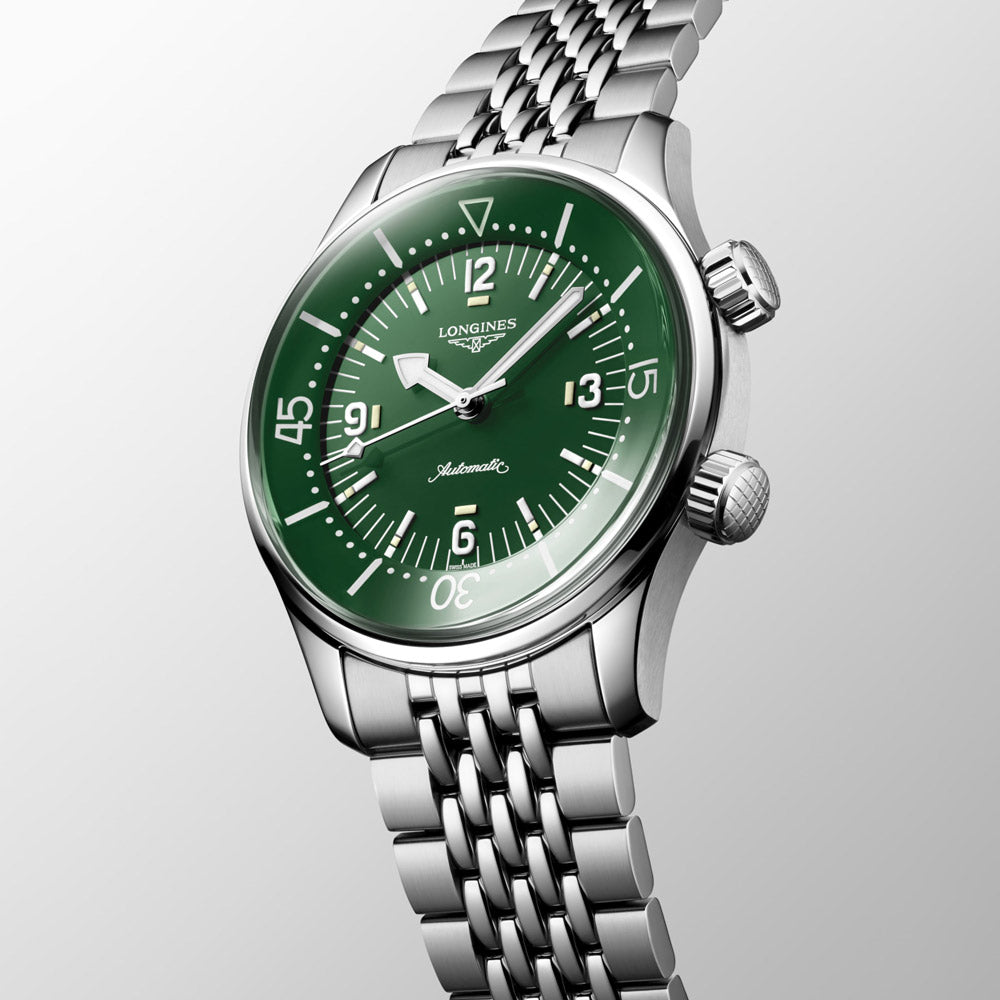 Longines Legend Diver 39mm Green Dial Automatic Watch L3.764.4.06.6