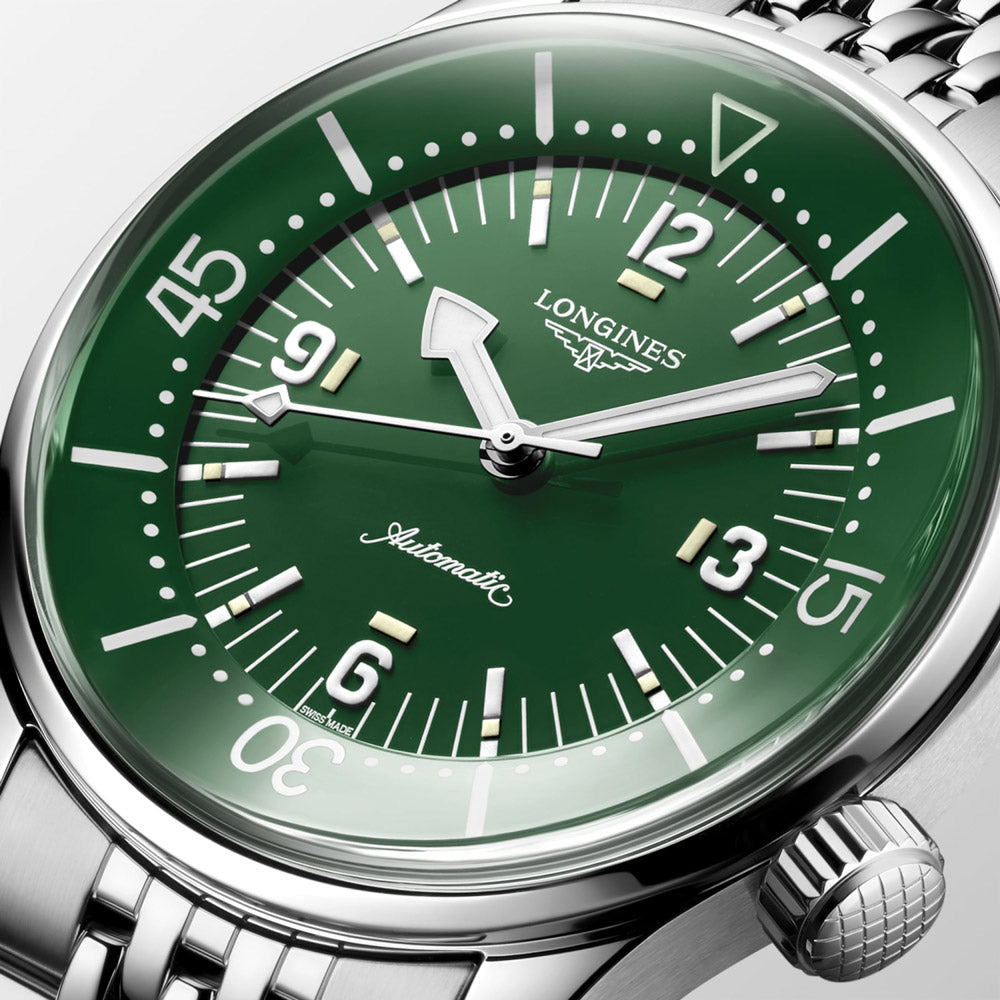 Longines Legend Diver 39mm Green Dial Automatic Watch L3.764.4.06.6