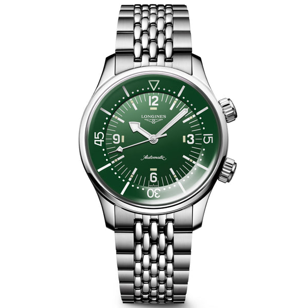 Longines Legend Diver 39mm Green Dial Automatic Watch L3.764.4.06.6