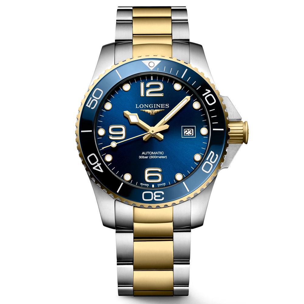 Longines HydroConquest 43mm Blue Dial Yellow PVD Steel Automatic Gents Watch L3.782.3.96.7