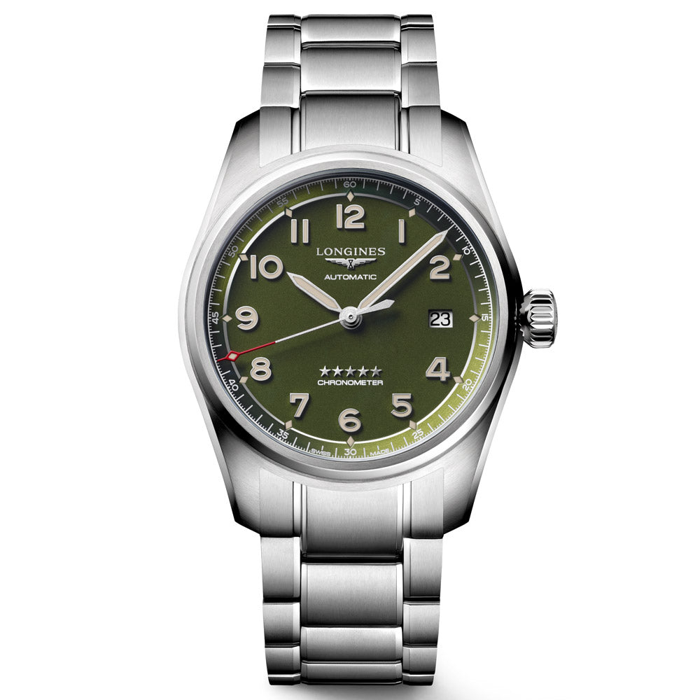 Longines Spirit 40mm Green Dial Automatic Watch L3.810.4.03.6