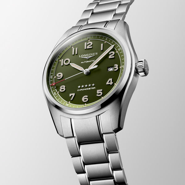 Longines Spirit 42mm Green Dial Automatic Gents Watch L3.811.4.03.6