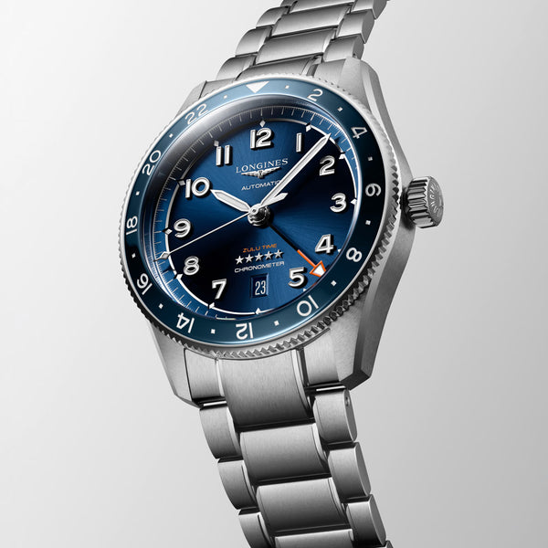 Longines Spirit Zulu Time GMT 42mm Blue Dial Automatic Gents Watch L3.812.4.93.6