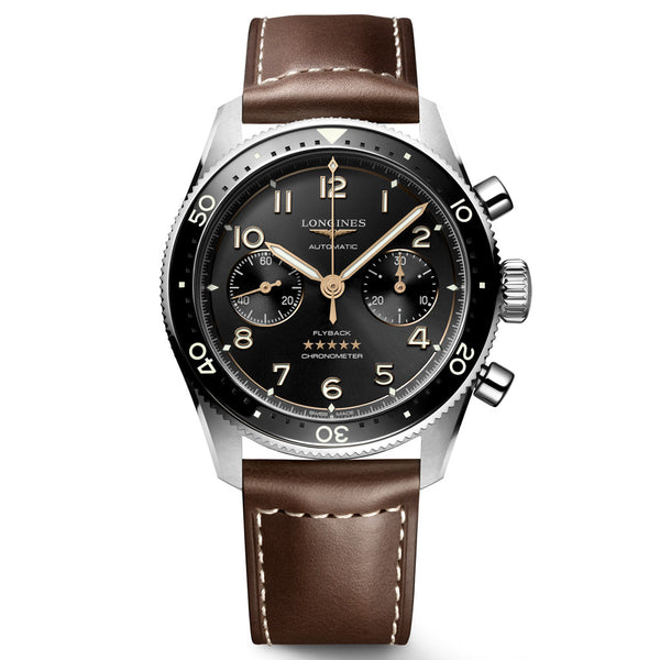 Longines Spirit Flyback 42mm Black Dial Automatic Chronograph Gents Watch L3.821.4.53.2