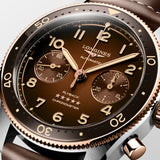 Longines Spirit Flyback 42mm Brown Dial 18ct Pink Gold Capped Steel Automatic Chronograph Gents Watch L3.821.5.59.2