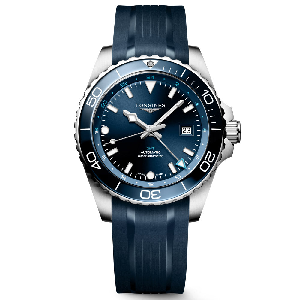 Longines HydroConquest GMT 43mm Blue Dial Automatic Gents Watch L3.890.4.96.9