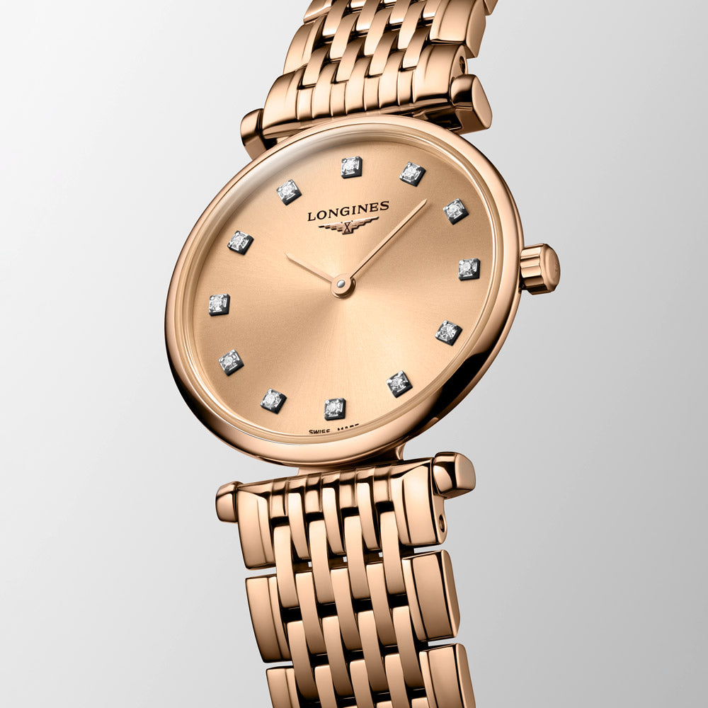 Longines La Grande Classique 24mm Rose Dial Rose PVD Diamond Ladies Quartz Watch L4.209.1.90.8