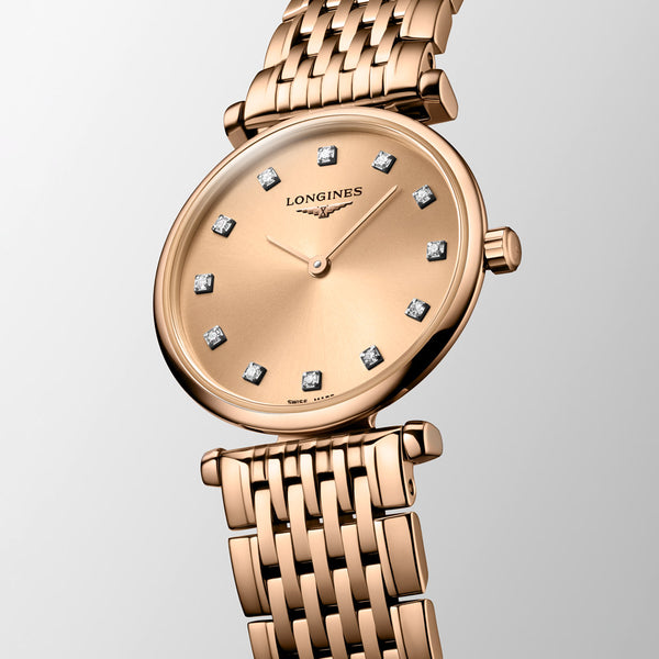 Longines La Grande Classique 24mm Rose Dial Rose PVD Diamond Ladies Quartz Watch L4.209.1.90.8