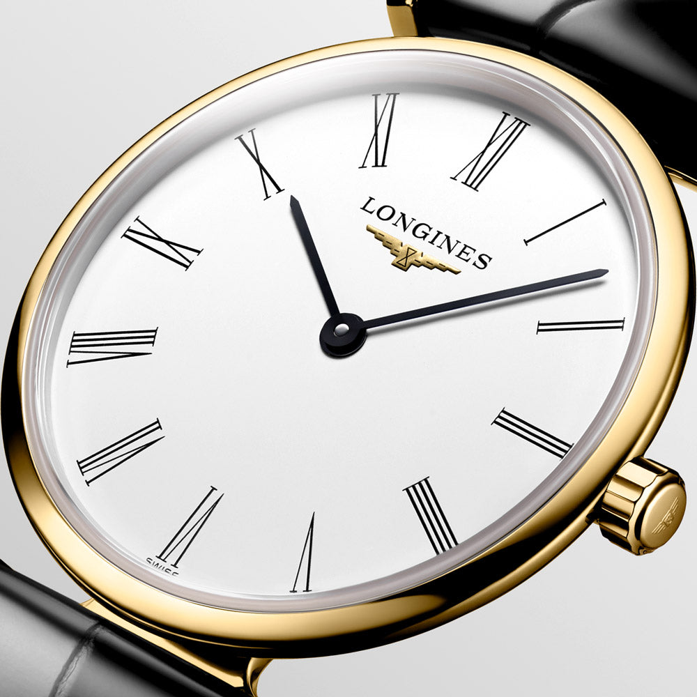 Longines La Grande Classique 24mm White Dial Yellow PVD Steel Ladies Quartz Watch L4.209.2.11.2