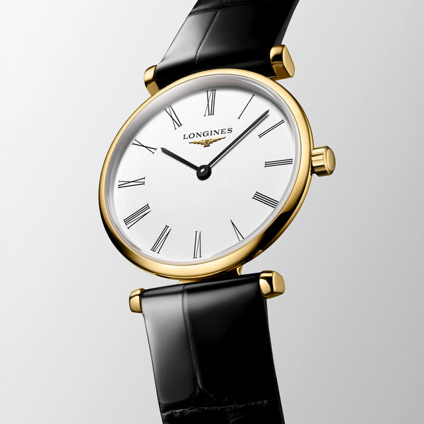 Longines La Grande Classique 24mm White Dial Yellow PVD Steel Ladies Quartz Watch L4.209.2.11.2