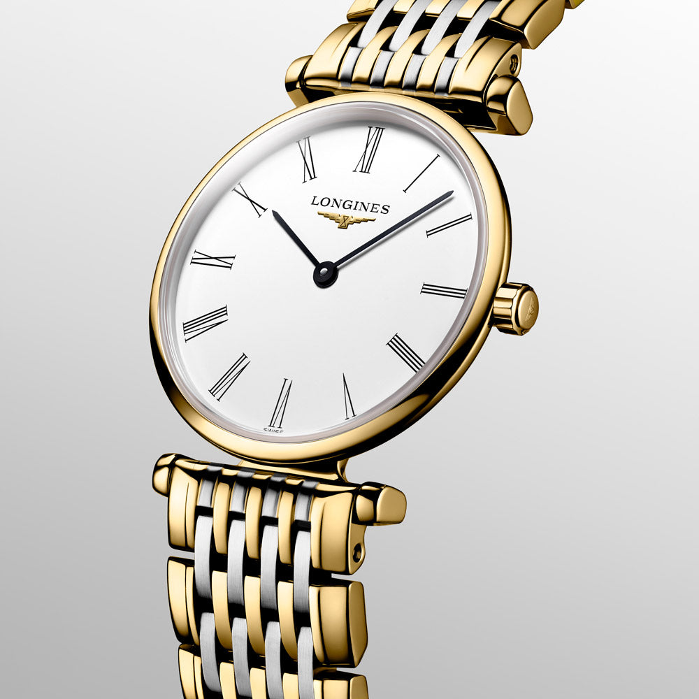 Longines La Grande Classique 24mm White Dial Yellow PVD Steel Ladies Quartz Watch L4.209.2.11.7