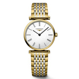 Longines La Grande Classique 24mm White Dial Yellow PVD Steel Ladies Quartz Watch L4.209.2.11.7