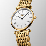 Longines La Grande Classique 24mm White Dial Yellow PVD Steel Ladies Quartz Watch L4.209.2.11.8