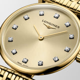 Longines La Grande Classique 24mm Gilt Dial Yellow PVD Diamond Ladies Quartz Watch L4.209.2.37.8