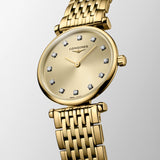 Longines La Grande Classique 24mm Gilt Dial Yellow PVD Diamond Ladies Quartz Watch L4.209.2.37.8