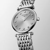 Longines La Grande Classique 24mm Grey Dial Diamond Ladies Quartz Watch L4.209.4.70.6