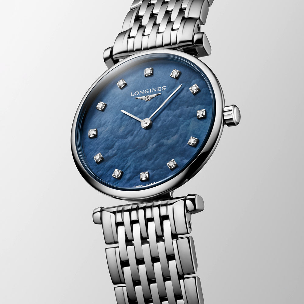 Longines La Grande Classique 24mm Blue MOP Diamond Dot Dial Ladies Quartz Watch L4.209.4.81.6