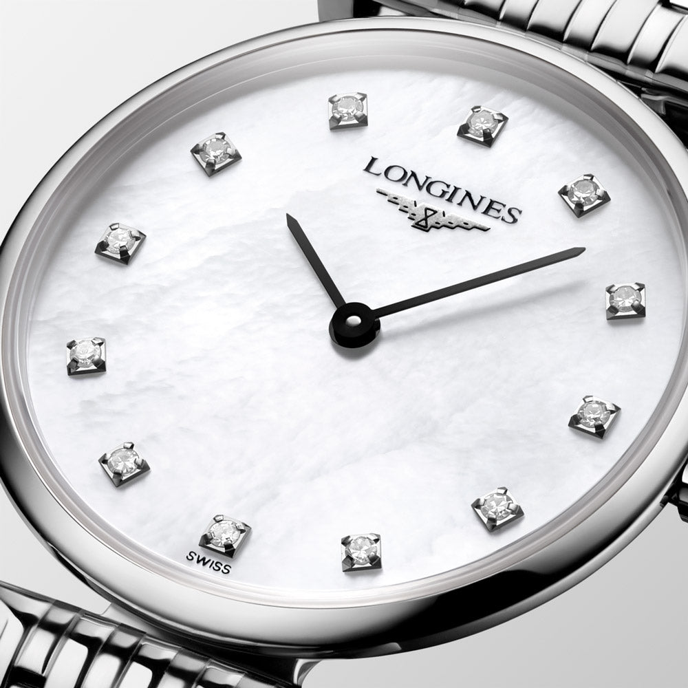 Longines La Grande Classique 24mm MOP Diamond Dot Dial Ladies Quartz Watch L4.209.4.87.6